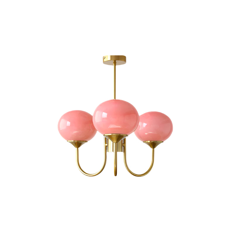 Moderne Deckenleuchte mit Rosa Glas & Gold – Stilvolle LED Lampe fürs Wohnzimmer