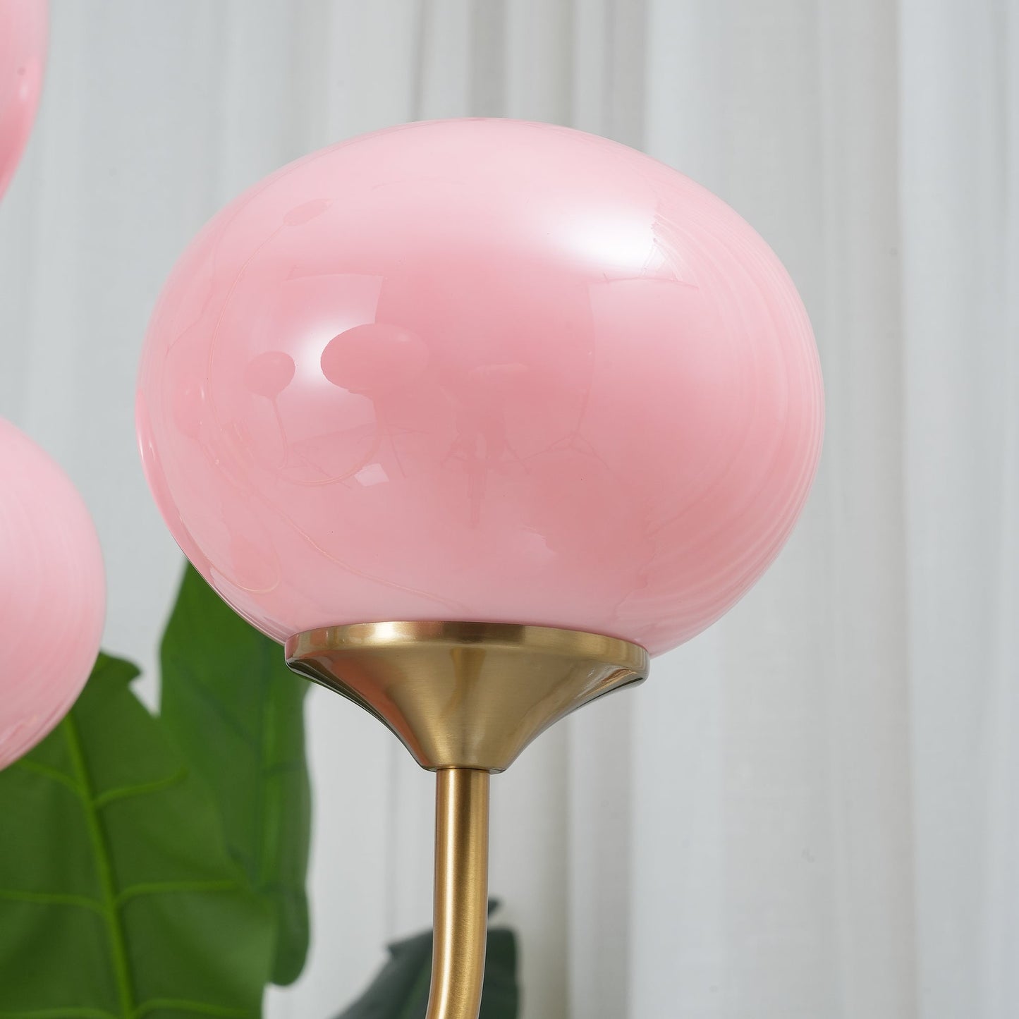 Moderne Deckenleuchte mit Rosa Glas & Gold – Stilvolle LED Lampe fürs Wohnzimmer