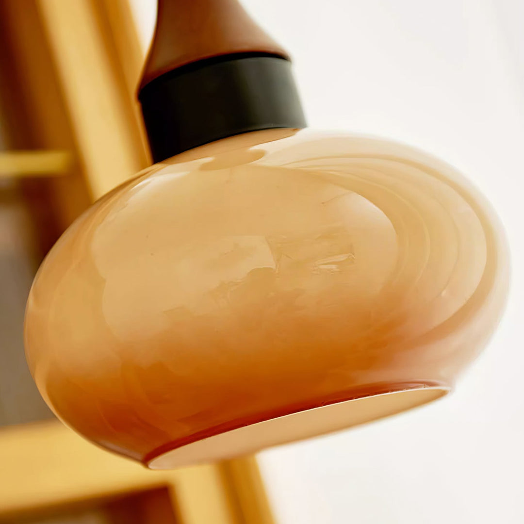 Mayon Hängeleuchte mit braunem Glasschirm