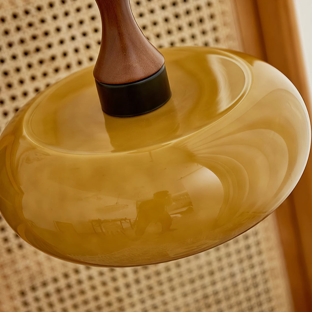 Mayon Hängeleuchte mit braunem Glasschirm