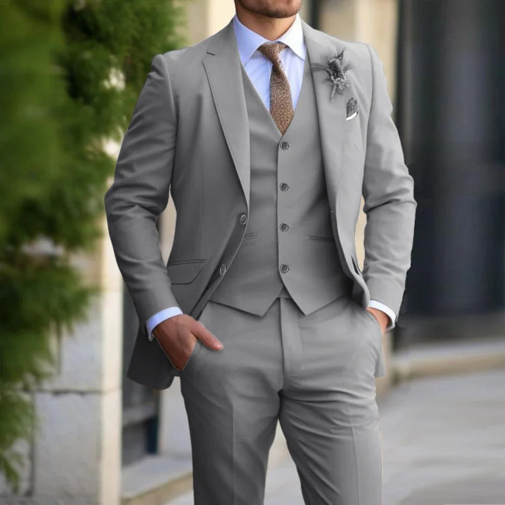 Herren Anzug Dreiteilig Slim Fit