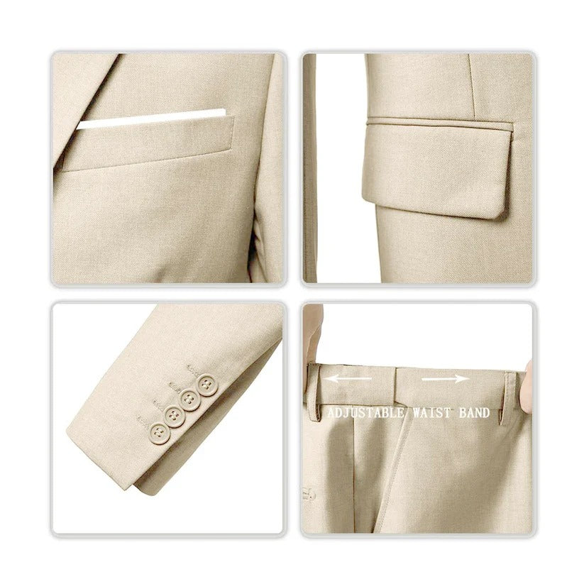 Herren Anzug Dreiteilig Slim Fit