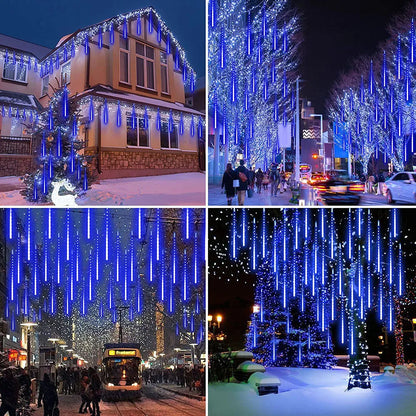 Verspielte wetterfeste LED-Meteorlichter für Garten und Balkon