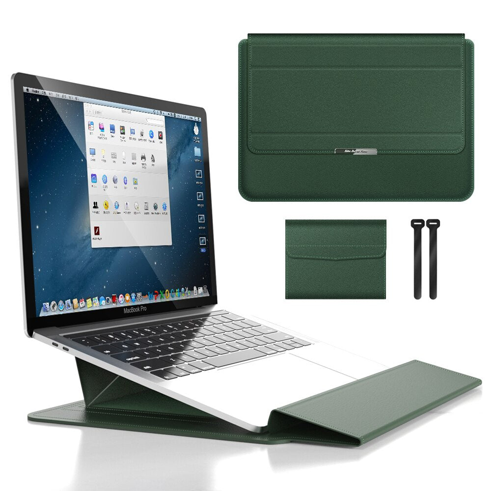 3-in-1 Waterproof Laptop Sleeve with Shock-Resistant Design and Accessory Storage - Elegant MacBook Case for Travel and Office-4