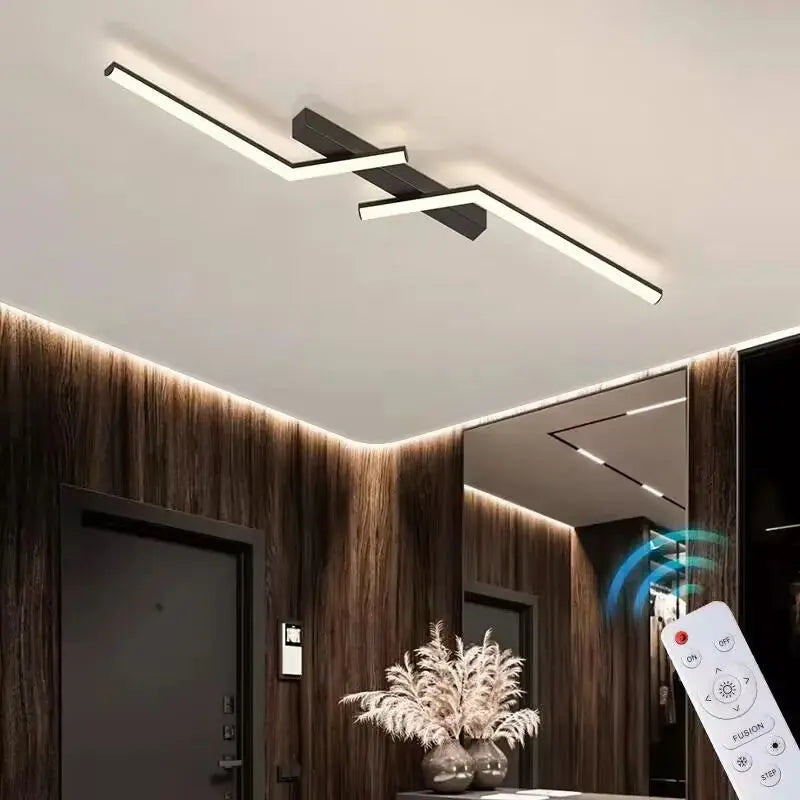 Moderne LED-Deckenlampe – schlank, hell & mit Fernbedienung