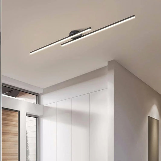 Längliche LED Deckenleuchte Aluminium – dimmbar & modern