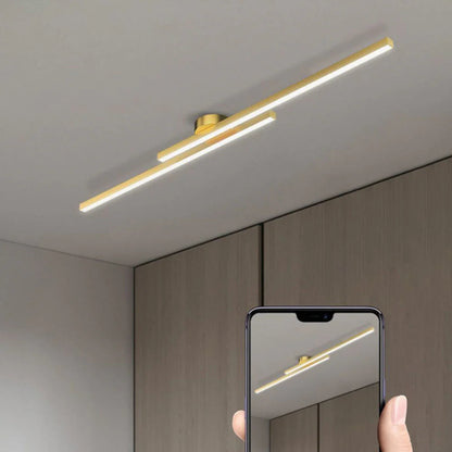 Längliche LED Deckenleuchte Aluminium – dimmbar & modern