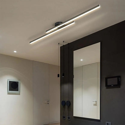 Längliche LED Deckenleuchte Aluminium – dimmbar & modern