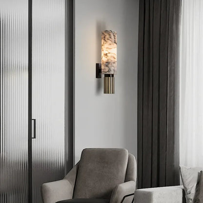 Moderne LED-Wandleuchte mit Marmor-Optik für stilvolle Innenräume
