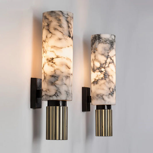 Moderne LED-Wandleuchte mit Marmor-Optik für stilvolle Innenräume