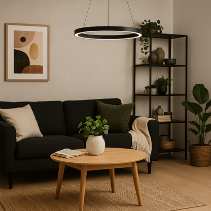 Moderne LED-Hängelampe im Kreisdesign – dimmbar & stilvoll für Wohnräume
