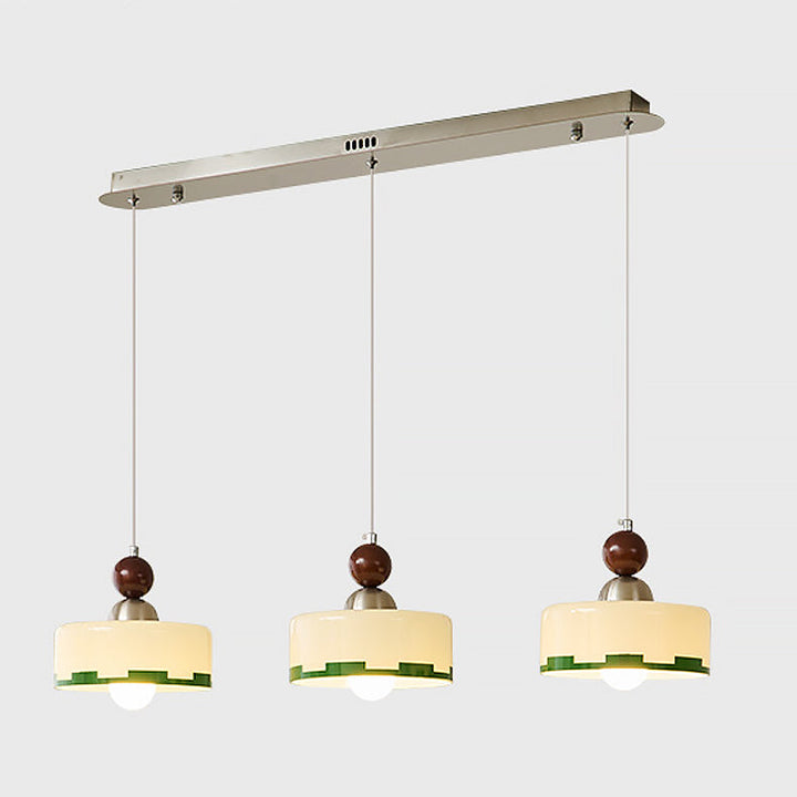 Pendelleuchte Aus Glas Und Holz Im Mid Century Design