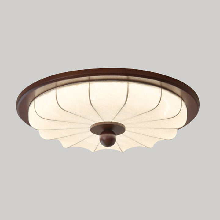 Deckenleuchte Aus Stoff Und Holz Mit Integrierter LED