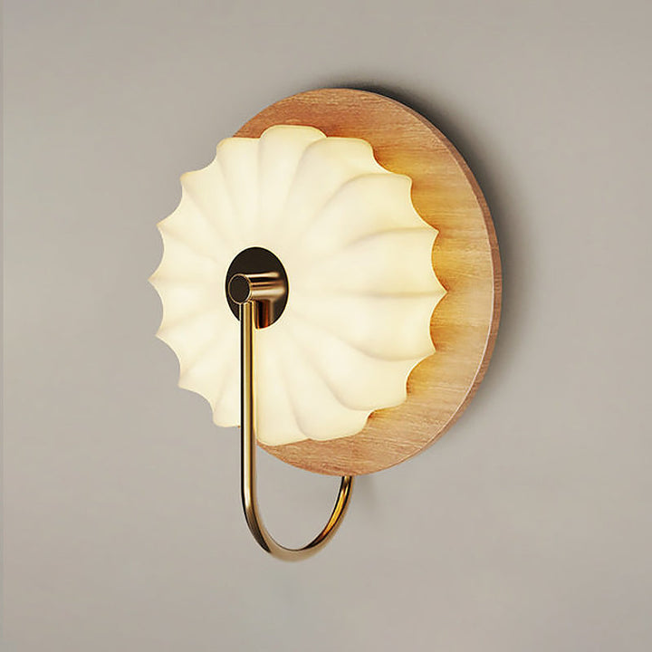 Wandleuchte Aus Stoff Und Holz Mit Integrierter LED