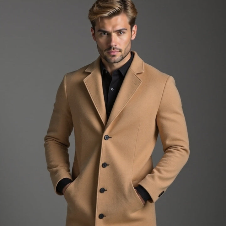 Herren Trenchmantel Mit Schmalem Schnitt Für Winter