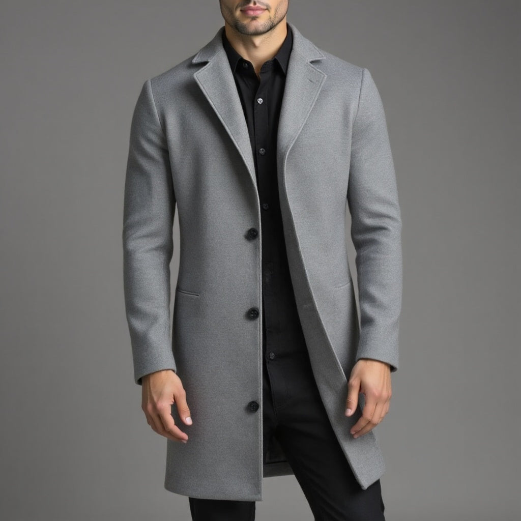 Herren Trenchmantel Mit Schmalem Schnitt Für Winter