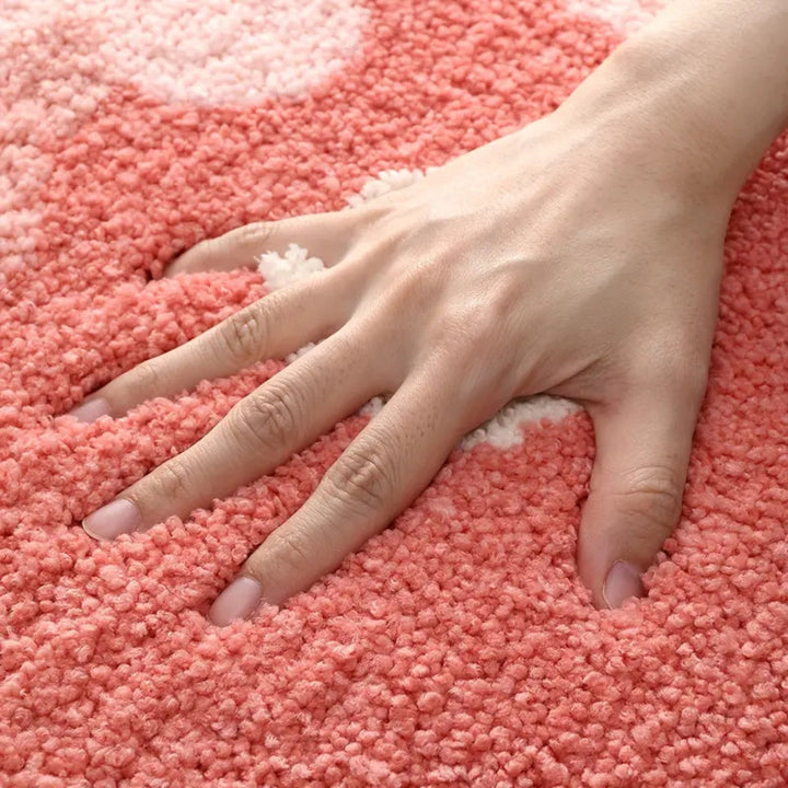 Badezimmermatte Naturmotiv – Rutschfeste Mikrofaser Matte mit Bergdesign