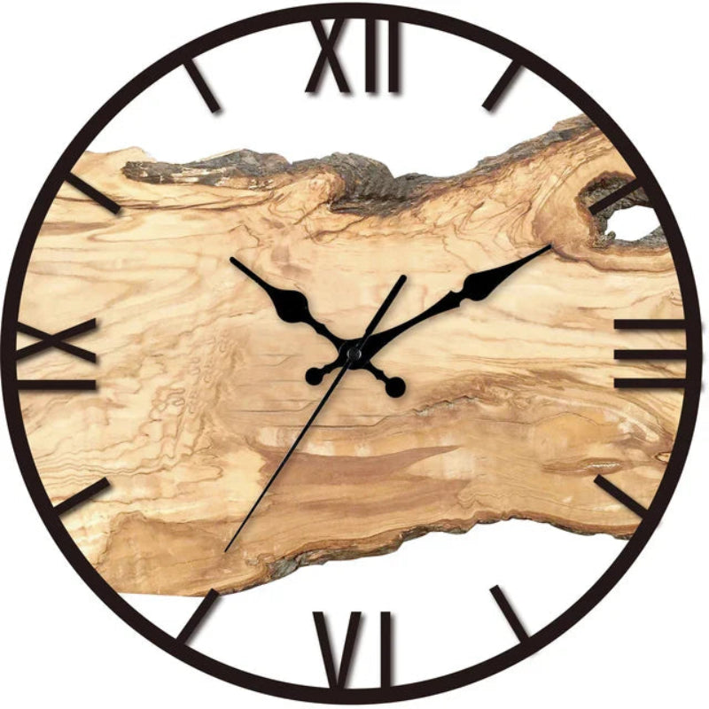 Naturholz & Acryl Designer-Wanduhr – Stilvolles Unikat für modernes Wohnen