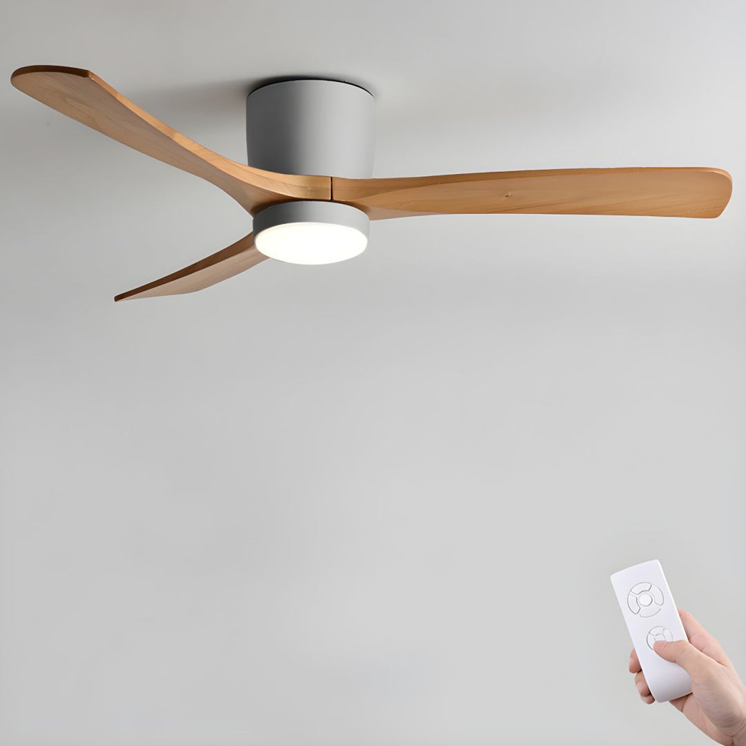 Nordischer Deckenventilator mit LED Beleuchtung und Fernbedienung