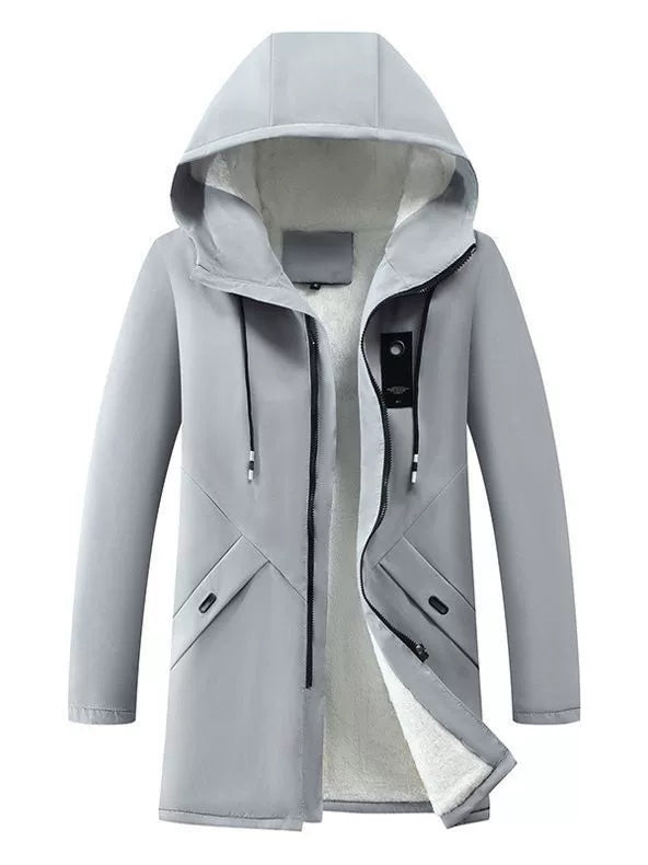 Herren Übergangsjacke Mit Kapuze Und Fleecefutter