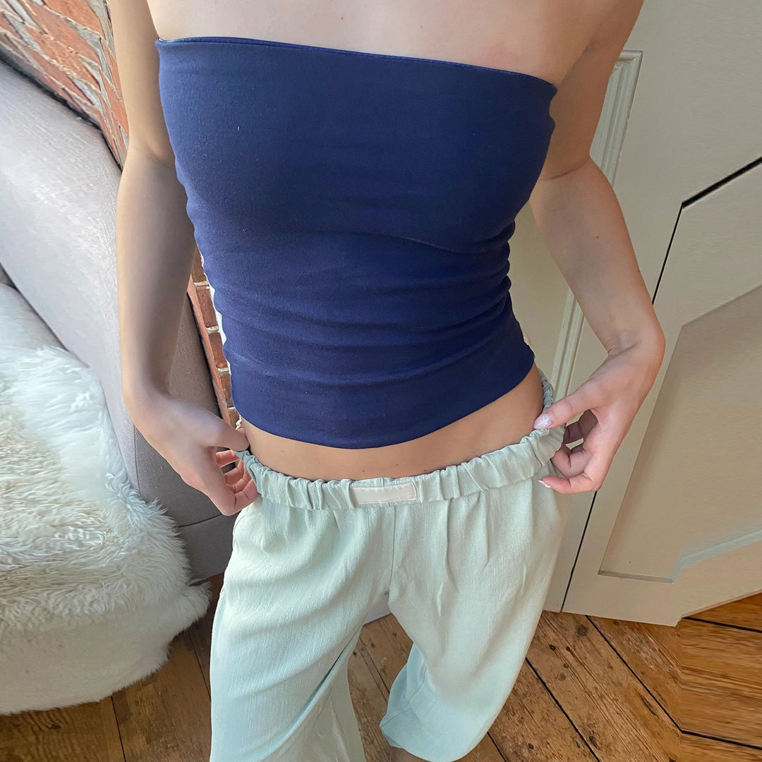 Women’s Striped Bustier Top with Fine Stripes