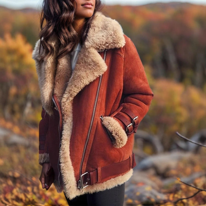 Damen Mantel Mit Oversize Schnitt Und Fellkragen