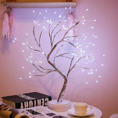 LED Tischlampe mit Kupferdraht – dimmbar & USB-aufladbar