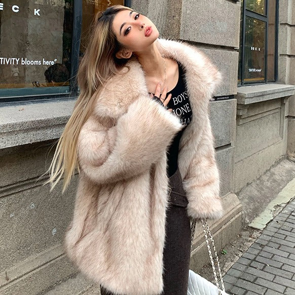 Damen Oversize Plüschjacke Mit Modernem Schnitt