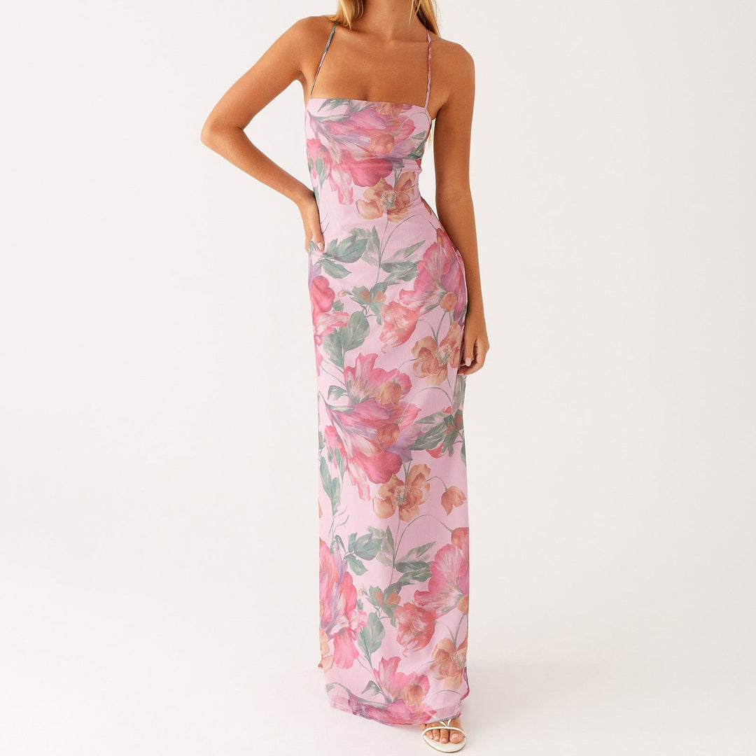 Women's Floral Maxi Dress Summer Sleeveless Beach Dress