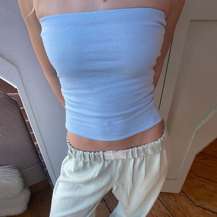 Women’s Striped Bustier Top with Fine Stripes