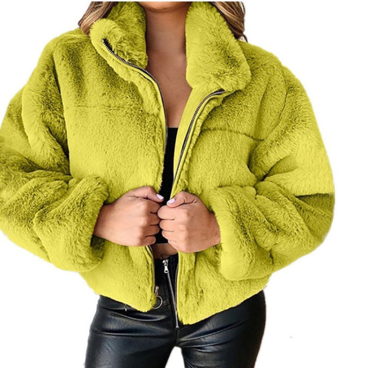 Damen Kunstfellmantel Mit Oversize Schnitt Und Hohem Kragen