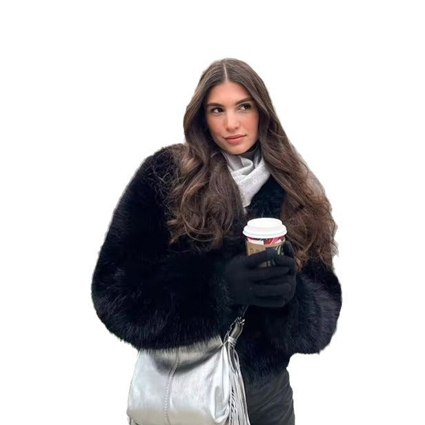 Damen Kurzfellblazer Mit Modischem Design