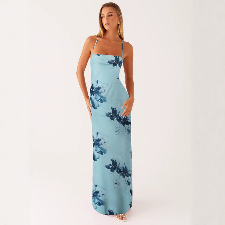 Women's Floral Maxi Dress Summer Sleeveless Beach Dress