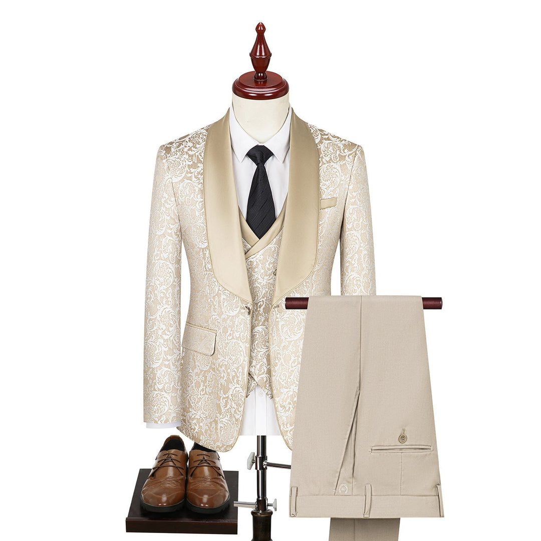 Herren 3-Teiliges Blumen Anzug Set | Hochzeit & Formelle Anlässe