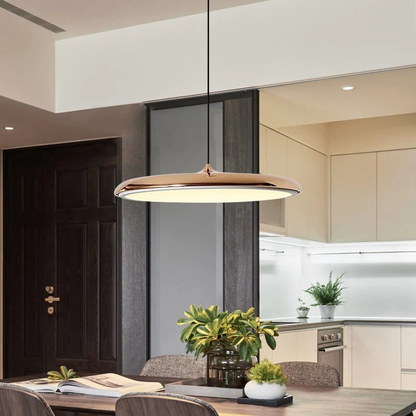 Skandinavische LED Pendelleuchte im Scheibendesign