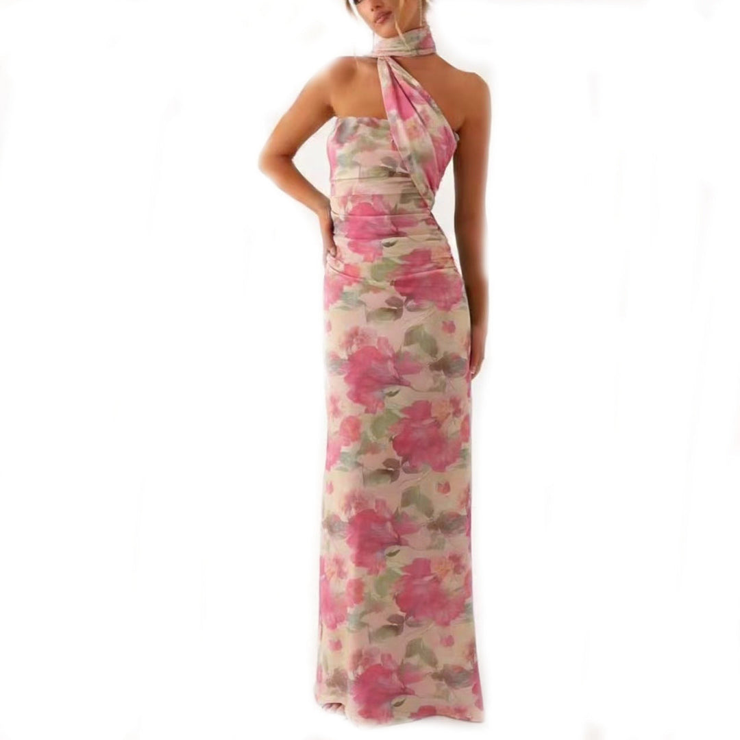 Women's Floral Maxi Dress Summer Sleeveless Elegant