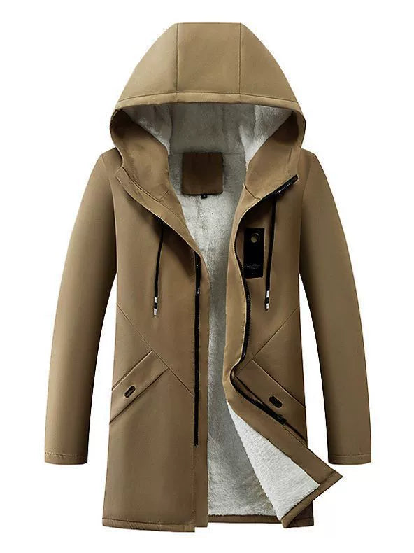 Herren Übergangsjacke Mit Kapuze Und Fleecefutter