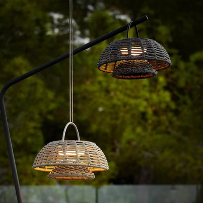 Nachhaltige wetterfeste LED-Außenlampe im Bambusdesign für Garten und Terrasse