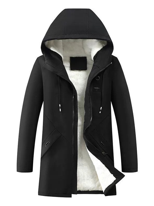 Herren Übergangsjacke Mit Kapuze Und Fleecefutter