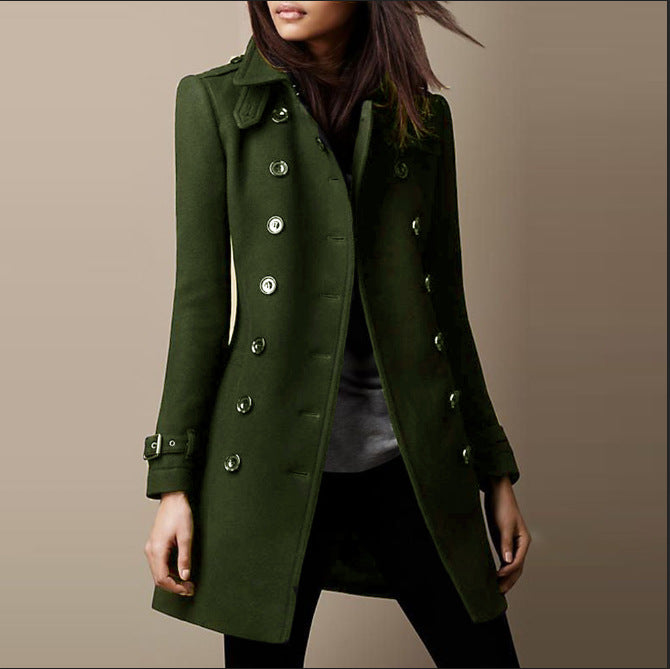 Damen Langer Wintermantel Mit Stilvollem Design