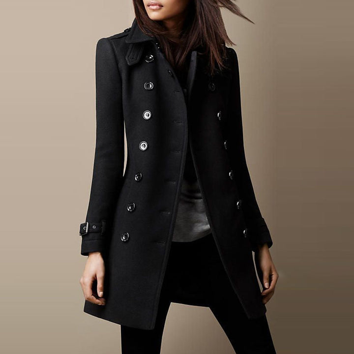 Damen Langer Wintermantel Mit Stilvollem Design
