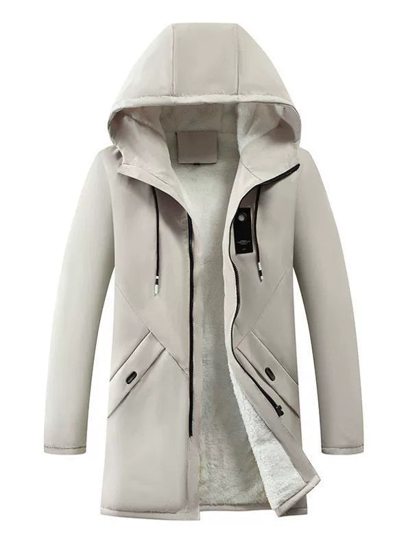 Herren Übergangsjacke Mit Kapuze Und Fleecefutter