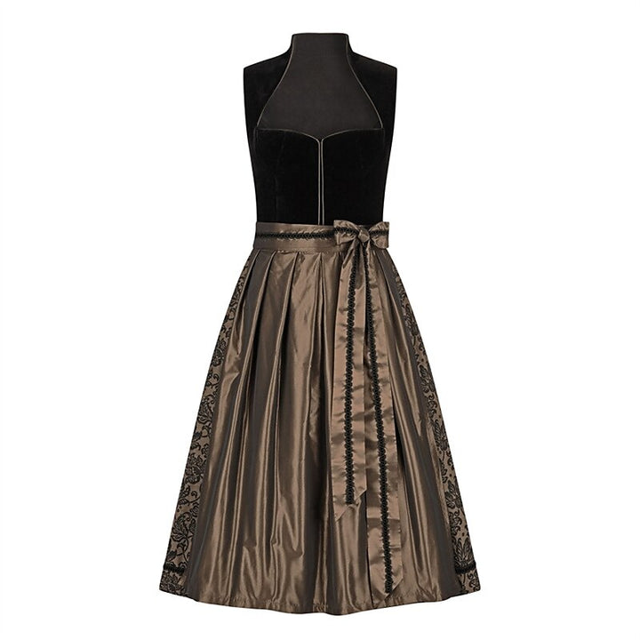 Damen Dirndlkleid Bronze Mit Schürze
