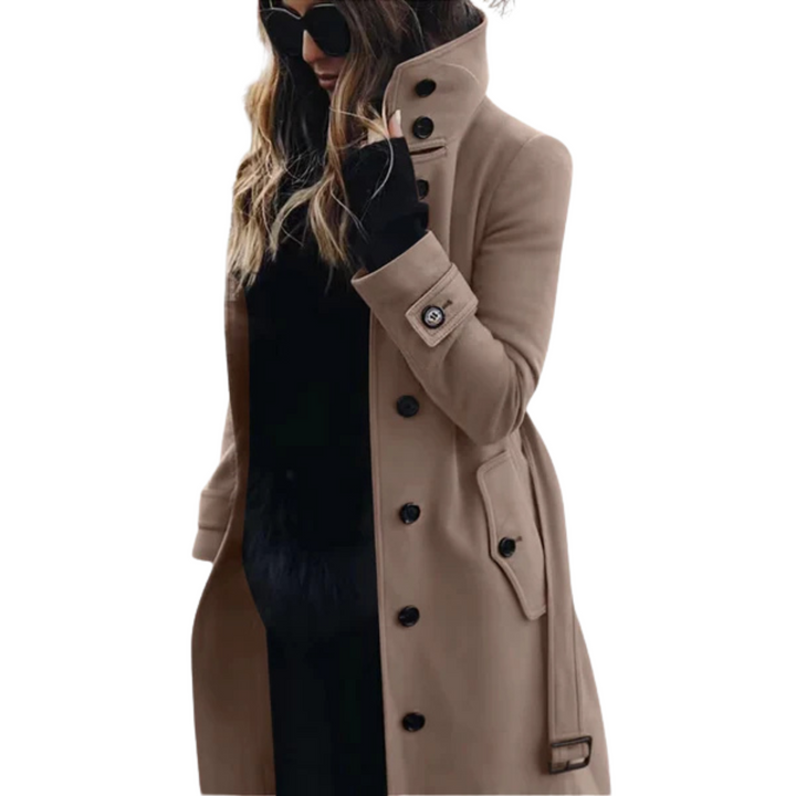 Damen Trenchcoat Mit Gürtel Und Klassischem Schnitt