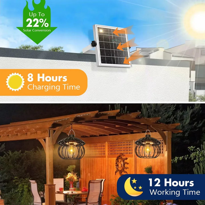 Halloween Solar-Lichterkette mit mehreren Kürbisleuchten an einer Lichterkette