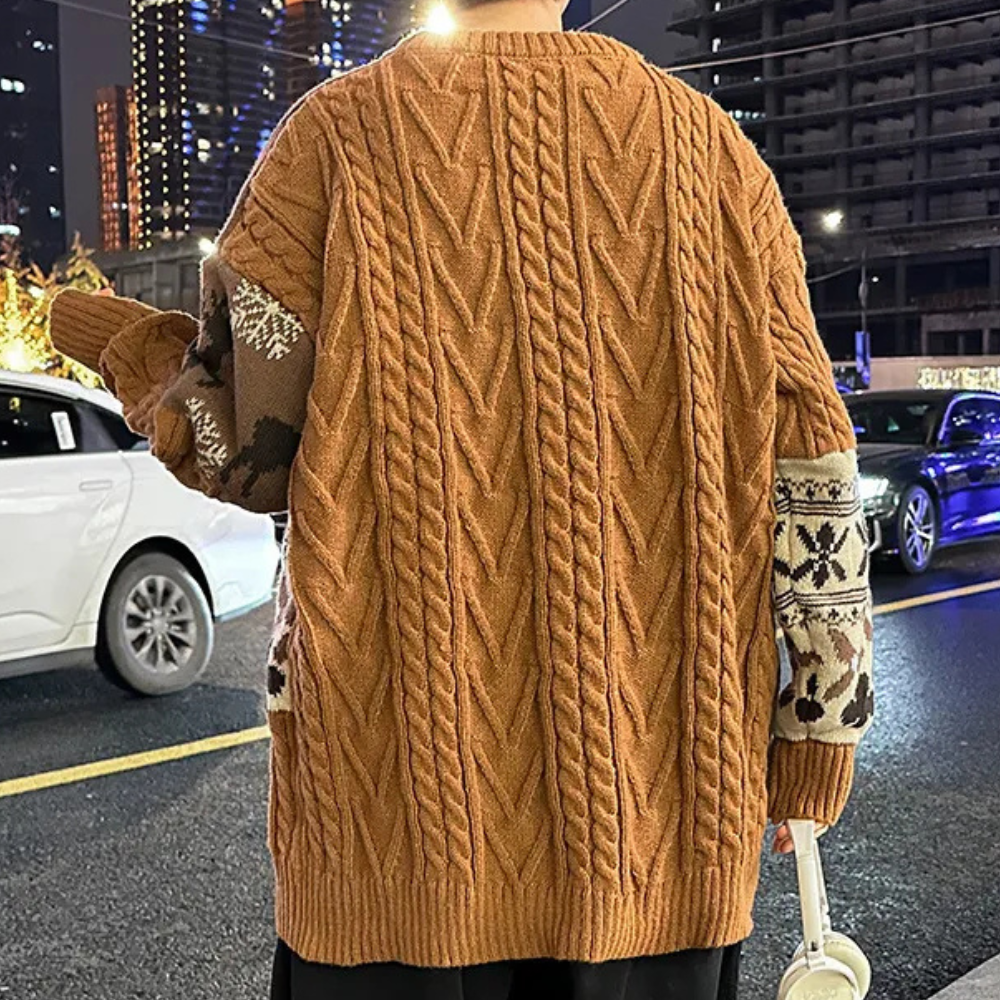 Herren Strickpullover Mit Lockerem Schnitt