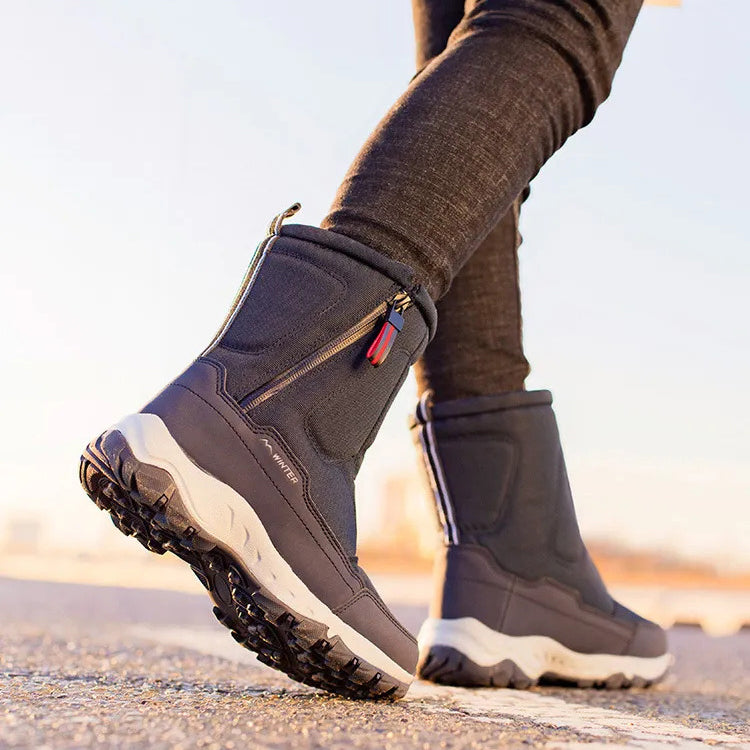Herren Schneestiefel Mit Wasserabweisendem Design Und Profilsohle