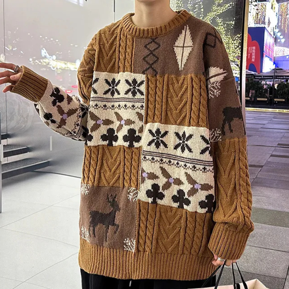 Herren Strickpullover Mit Lockerem Schnitt