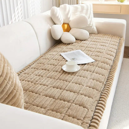 Sofahusse mit Faltenkante – Flanell Überwurf für stilvollen Schutz