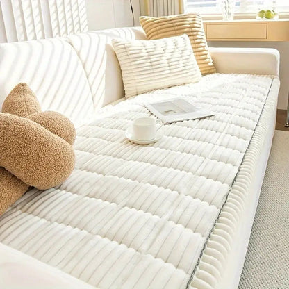 Sofahusse mit Faltenkante – Flanell Überwurf für stilvollen Schutz
